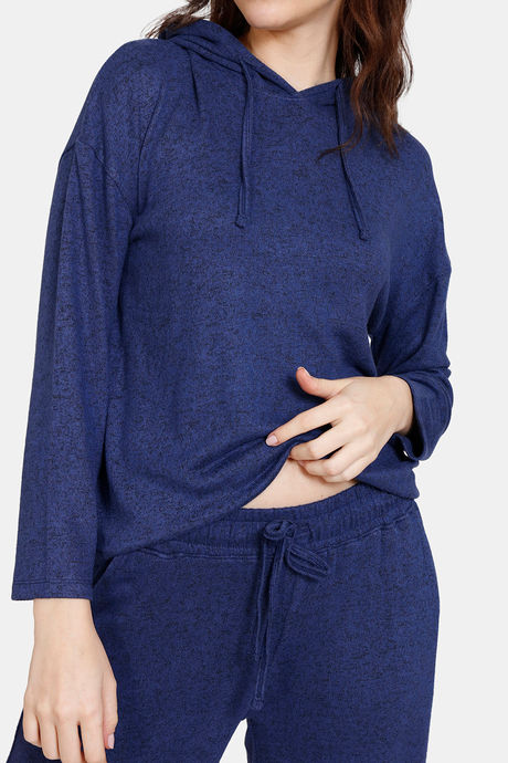 Zivame Jaspe Knit Poly Lifewear Set - Medieval Blue — image 5